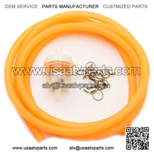 1.5m0.8cm(4.9 FT.0.3'') Tubing Carburetor Fuel Vent Line, PRO BAT, Gas Hose Line Fuel Gas Line Tubing Hose Roll for ATV Dirt Bike Go Kart Moped Pocket Bike with Hose Clamps, Fuel FilterOrange