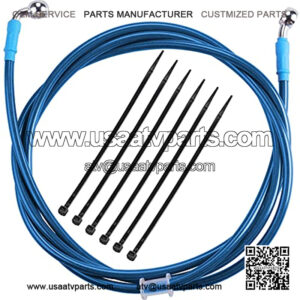 2400mm AN3 M10 Motorcycle Hydraulic Brake Line Oil Hose Pipe Fitting Stainless Steel Braided Compatible with ATV Motorcycle Motocross Pit Dirt Street bike-2400mm blue