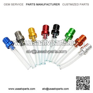 Billet Gas Fuel Cap Air Vent Hose Tube Breather for Motorcycle Motocross 50cc 70cc 110cc 125cc 150cc SSR Crf50 Pit Dirt Bike 212cc Mini Bike ATV 8pcs Colorful Parts