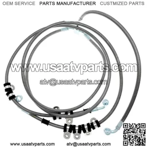 Front Braided Brake Hose Line Assembly For 64" Can-Am Maverick X3 Turbo 2017-23