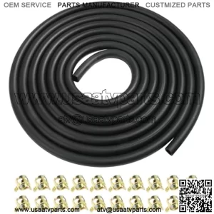 9.85FT Fuel Line,1/4" ID Fuel Line Hose with 20Pcs 2/5" ID Hose Clamps,Car Accessories Gas Line Small Engine Fuel Line,Stretchy Fuel Line for Motorcycle Mowers Tractors and All Small Engines