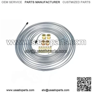 Zinc-Coated Brake Line Tubing Kit 25 Ft. 3/16" and 1/4" All Fittings