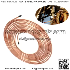 Brake Line Tubing Kit Iron Plating Copper Line Fittings 25 ft 1/4"