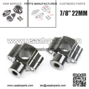 2PCS Universal Motorcycle ATV 7/8" 22mm Handlebar Risers Handle Bar Mount Clamp