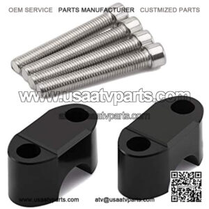 BlackPath - Fits Yamaha 1" Handlebar Risers Warrior 350 + Banshee 350 + Blaster 200 ATV 7/8" Handlebar Spacer Kit (Black) T6 Billet