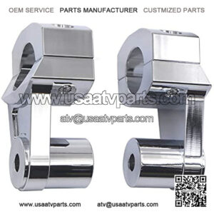 Chrome 1 1/8" 28MM CNC HandleBar Fat Bar Mounts Clamp Riser Compatible with All Motorcycle StreetBike SportBike DirtBike Atv (2 Sizes Available: 22mm/28mm)([P/N: CB003-28mm-CD]