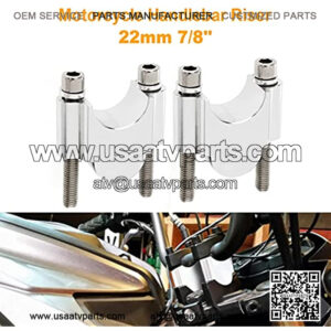 Motorcycle 7/8" Handlebar Riser 22mm Mount Clamps Universal Fit for Harley  Suzuki ATV Dirt Bike BMW Husaberg Yamaha Can-Am Spyder F3 Ducati Triumph (Chrome)