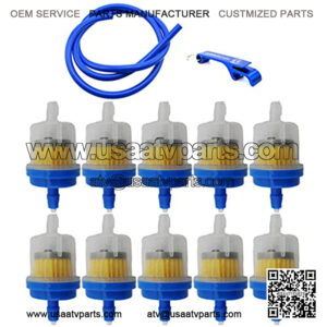TC-Motor 1 Meter Gas Fuel Hose Line Pipe 10pcs Fuel Filter Universal For Dirt Pit Bike ATV Quad Go Kart Buggy Scooter Moped Snowmobile Motorcycle Motocross (Blue)