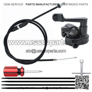 7/8'' 22mm Thumb Throttle Cable Accelerator Handle Assembly for 50cc 70cc 90cc 110cc 125cc 250cc TaoTao ATV Quad Go Kart (46.5 inches)