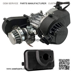 49cc 2-Stroke Engine Motor & Exhaust Muffler Pipe for Mini Pocket Bike Gas G-Scooter ATV Quad Dirt Pit Bikes