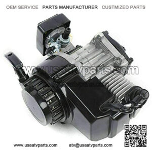 Engine Motor Kit, 49Cc 2-Stroke Recoil Force Starts the Engine Motor for Pocket Bike Mini Dirt Bike Atv Scooter