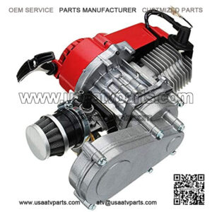 49CC 2-Stroke Engine Motor Air Cooling Single Cylinder DIY Racing Engine Motor for Pocket Pit Dirt Bike Mini Quad ATV Bicycle Scooter, 14 Teeth Sprocket Fit T8F Chain