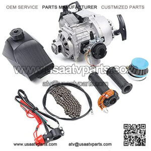 49CC 2-Stroke Mini Pull Start Engine Starter Motor for Pocket Bike Mini Dirt Bike Mini ATV Scooter, Engine Motor Replacement Kits (US Stock)