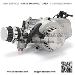 49cc 2-Stroke Single-Cylinder High-Performance Aluminum Pull-Start Engine, for Pocket Bike Mini Dirt Bike ATV or Scooter