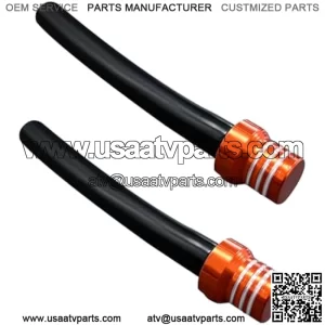 2 PCS Breather Hose Gas Fuel Tank Cap, CNC One Way Tank Valve Vent Tube with Aluminum Breather Valve, Universal for ATV Quad CRF YZF RMZ KLX DRZ Pit Dirt Bike Motorcycle (Orange)