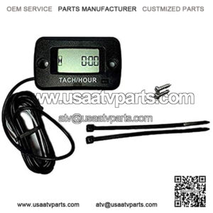 Digital Tachometer - Tach/Maintenance/Hour Meter Used for ATV, Motorcycle, Marine, Chainsaw, Lawnmower, Snowmobile, or Any Gasoline Engine with a Spark Plug!