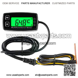 Engine Temp Gauge Meter, Hour Meter and Tachometer, Battery Replaceable for Garden Tractor Generator Chainsaw Outboard Marine ATV Jetski Motorcycle Snowmobile Compressor.