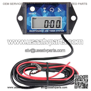 Runleader Digital Hour Meter Tachometer, Maintenance Reminder, Max RPM Recall, User Shutdown, Use for ZTR Lawn Mower Tractor Generator Marine Outboard ATV JetMotor and Gas Powered Equipment(Blue)