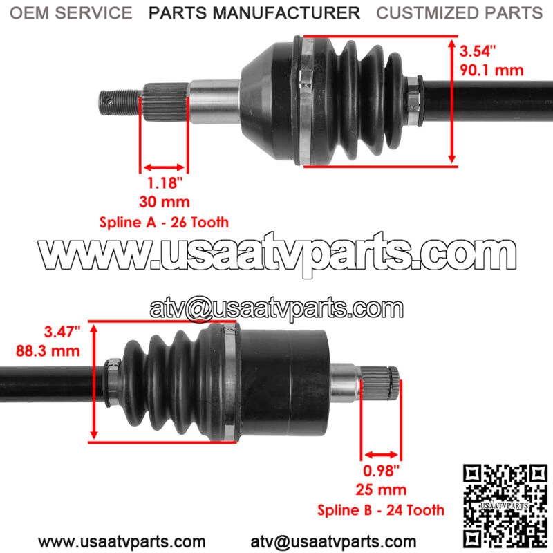Rear Left Complete CV Joint Axle for Can-Am Outlander 650 4X4 EFI 2008-12 2017 - Image 3