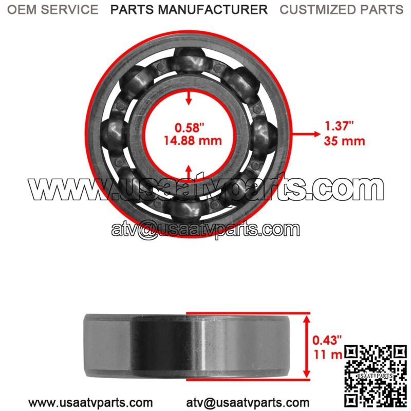 Transmission Ball Bearing 6202 For Honda ATC110 1979-1980 / 96100-62020-00 - Image 2