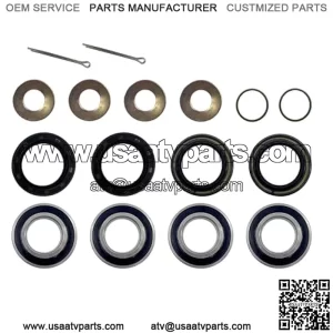 Front Wheel Bearing Seal Kit Compatible with Suzuki Vinson 500 King Quad 250 300 400 Quadrunner 250 500 Eiger 400 LT-F500F LT-A500F LT-F400 LT-F400F LT-4WD LTF-250 LT-F250F LTF300F LTF400F