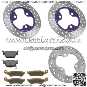 Front Rear Brake Disc Rotor w/ Pads fits Honda TRX450R Kick Start 2006 2007-2009