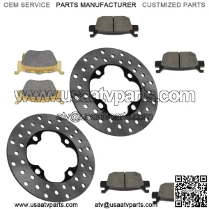 Front Brake Discs with Front & Rear Pads for Honda Rincon 680 2006-2023