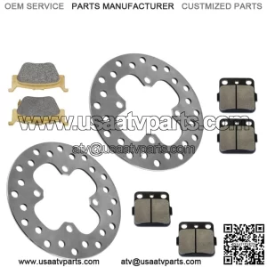 Front Brake Discs with Front & Rear Pads for Honda Foreman Rubicon 500 2015-2023