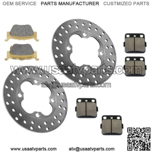 Front Brake Discs with Front & Rear Pads for Honda Rancher 420 2009-2014
