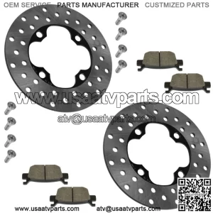 Front Left & Right Brake Disc Bolts w/Pads for Honda Rincon 680 15-2023