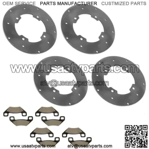 Front & Rear Brake Disc w/Pads For Arctic Cat TRV 500 GT 2012