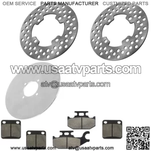 Front / Rear Brake Disc Rotor and Pads for Yamaha Kodiak 450 YFM450 2003-2004