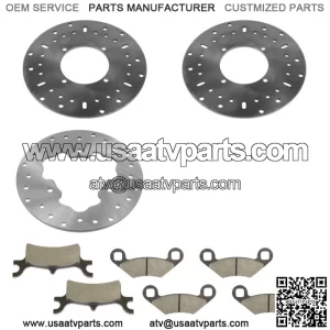 Front / Rear Brake Disc Rotor And Pads for Polaris Trail Boss 330 2010 - 2013