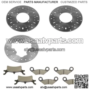Front / Rear Brake Disc Rotor And Pads for Polaris Scrambler 500 4x4 2010 - 2012