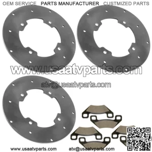 Front & Rear Brake Disc w/Pads For Arctic Cat TRV 700 GT 2012