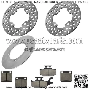 Front and Rear Brake Disc Rotor and Pads For Yamaha Kodiak 400 YFM400F 2005-2006