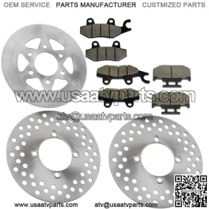 Front and Parking Brake Disc Rotor  Pads for Yamaha Rhino 700 YXR700 2008-2013