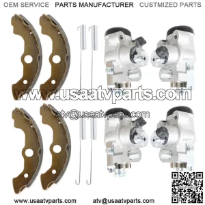 4x Front Brake Wheel Cylinders With Shoes for Honda Foreman Rubicon 450 TRX450FA