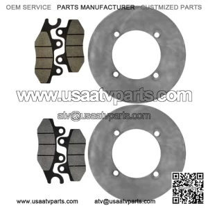 Rear Brake Discs & Brake Pads For Yamaha YXE70 YXE85 Wolverine X2 X4 XTR 16-25
