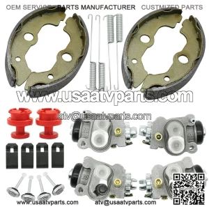 Front Brake Wheel Cylinders w/Shoes Kit for Honda Rancher 350 400 TRX350 TRX400