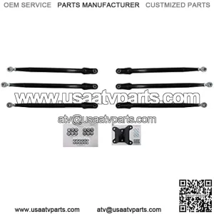 Heavy Duty Round Tube Rear Radius Arms/Rods for Can-Am Maverick X3 64" Turbo/X RC/X MR/X DS/MAX (See Fitment Below) - Complete 6 Rod Kit - Black