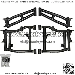 Heavy Duty Black High Clearance Rear Offset A-Arms for 2016-2020 Polaris RZR S 900