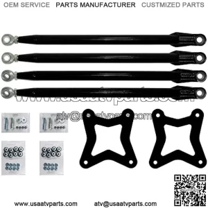 Heavy Duty Round Tubed Rear Radius Arms/Rods for 2014+ Polaris RZR XP 1000 / XP 4 1000 - Black | Will Not Fit With Polaris Rear Bumpers