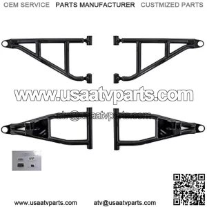 High Clearance 2" Forward Offset A-Arms/Control Arm for Polaris Ranger XP 900 (2013-2019) - Stronger Than OEM! - Black