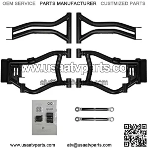 Rear Arched Rear 1.5" Offset A-Arms for Polaris RZR 800 4/800 S (2009-2014) - Black