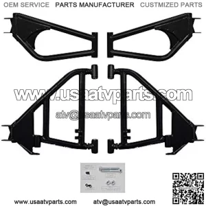 Heavy Duty High Clearance Rear A-Arms for 2015-2019 Arctic Cat Wildcat Sport | UV-resistant Powder Coat Finish | Adjustable Pivot Blocks | UHMW Bushings