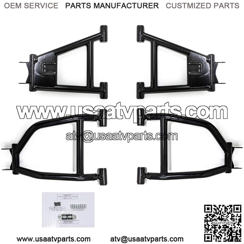 High Clearance 1.5" Offset REAR A Arms for Kawasaki Mule Pro FXT/FX/DX/DXT/FXR - Black - Fit up to a 30" Tire!
