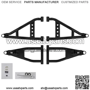 Heavy Duty High Clearance 1.5" Forward Offset A-Arms/Control Arm for Polaris Ranger Full Size XP 570 PRO-FIT Cab/Crew (2015-2016) - Black - Room for Larger Tires