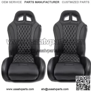 Set of 2 - Diamond Stitched Black Suspension Seats CanAm Maverick X3 Turbo