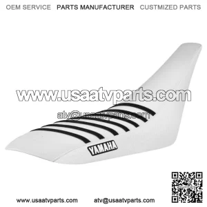 Yamaha YFZ 450 Gripper Seat Cover 2004-2013  all WHITE/ BLACK ribs LOGO #200